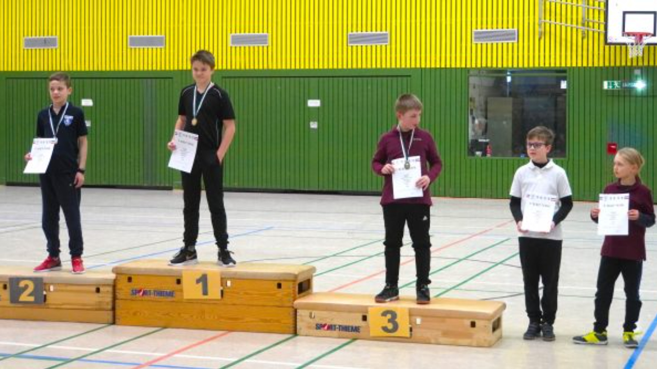 Schüler-B-Wettstreit: von links Noah Strohof, Jamy Marc Dögow (Meister), Bennett Kempowski, Jonte Potrafky, Ole Paulsen